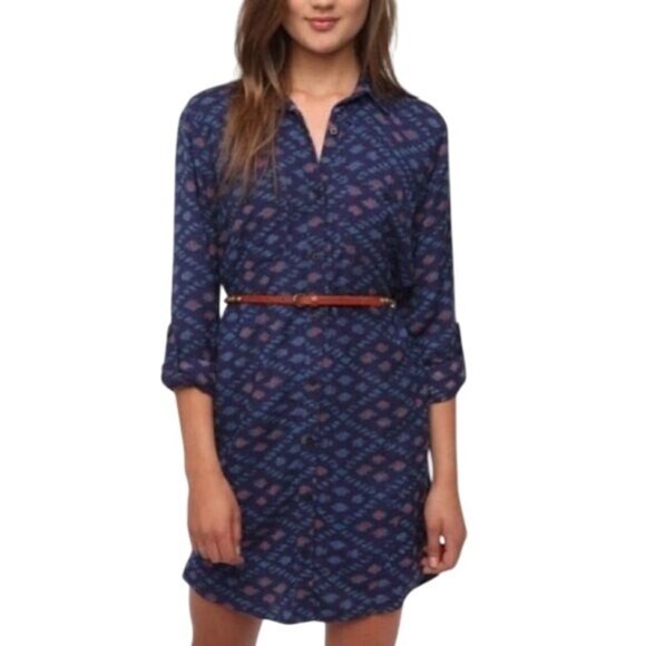 Vintage Ecote x Urban Outfitters Printed Casual Button Front Relaxed Shirt Dress - Picture 1 of 5